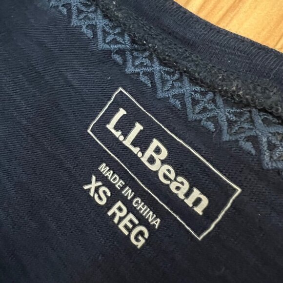 LL Bean Navy Blue Embroidered Short Sleeve Shift Dress Size XS - Picture 9 of 9